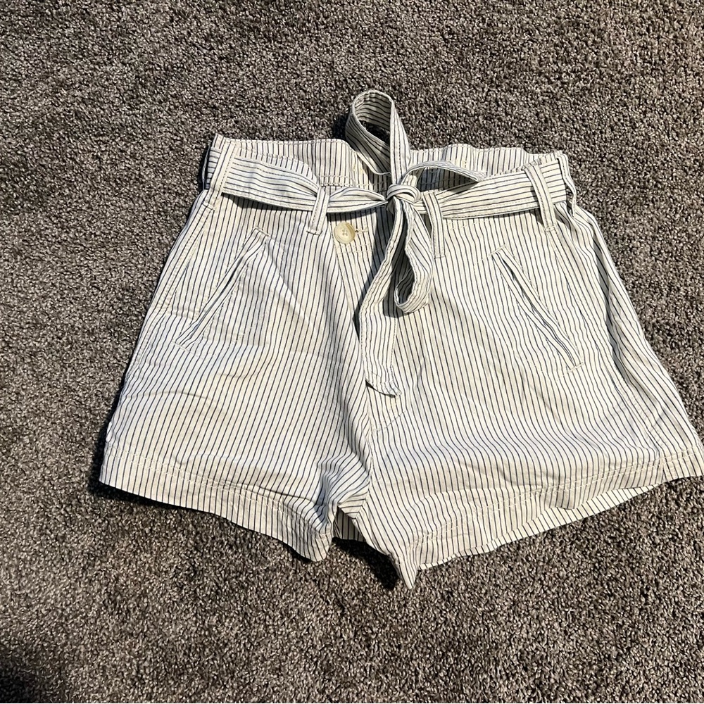 American Eagle Outfitters Tie Striped High-Waisted Shorts